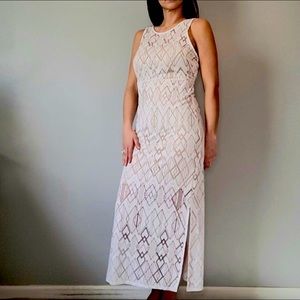 Simply Styled White Geometric Maxi Dress XL